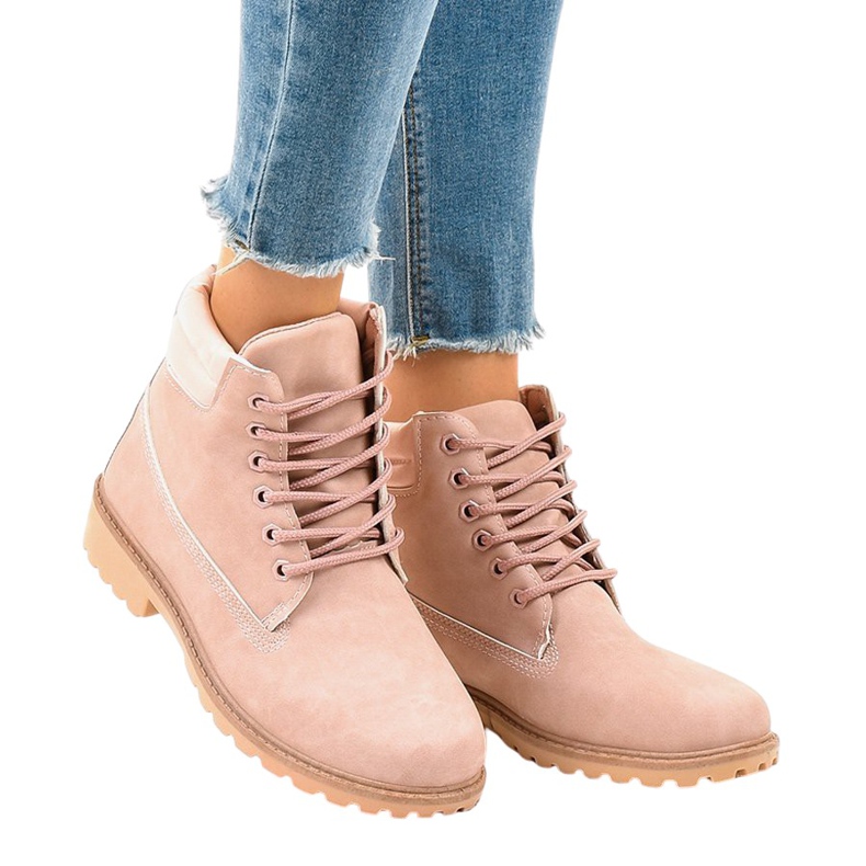 Cizme de drumeție roz fără izolație W-3033