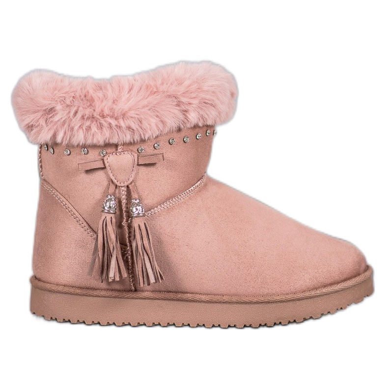 SHELOVET Mukluki Cu Cristale roz