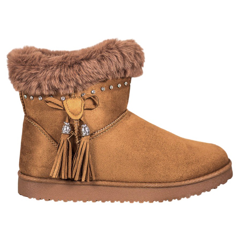 SHELOVET Mukluki Cu Cristale maro