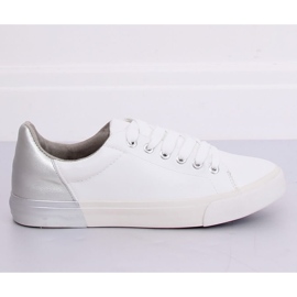 Adidași pentru femei alb-argintiu A88-29 tip W-SILVER II