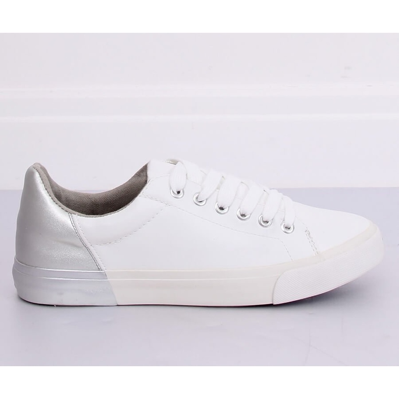 Adidași pentru femei alb-argintiu A88-29 tip W-SILVER II