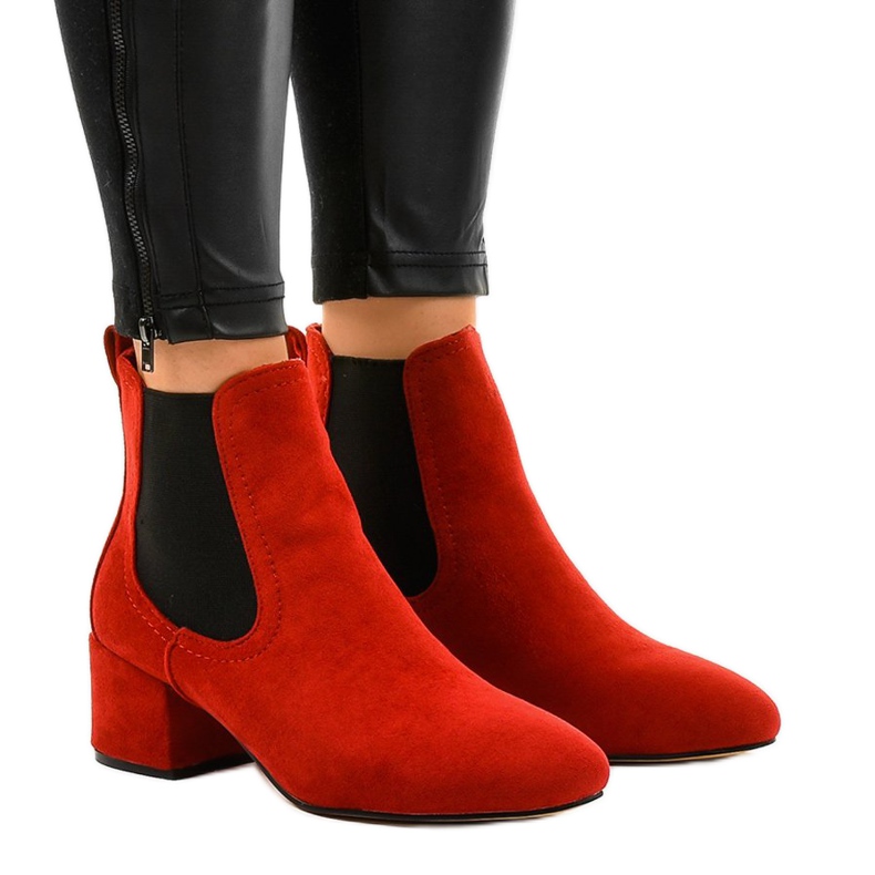 Ghete roșii cu elastic 8012-PA roșu