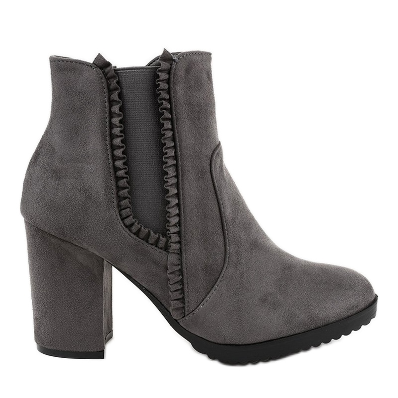 Cizme din piele de căprioară gri pe stâlpul A-762