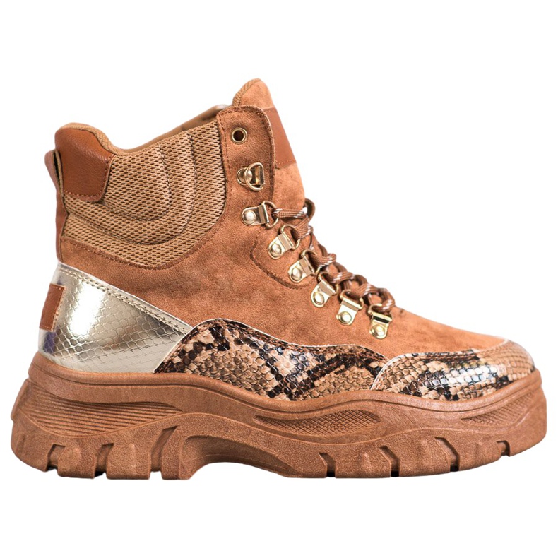 Cizme VICES cu șiret maro