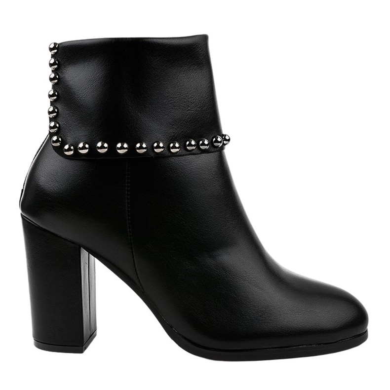 Ghete negre cu știfturi LJ007 negru Ghete negre cu știfturi LJ007 negru