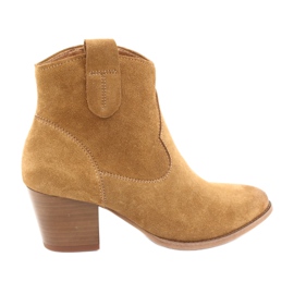 Cizme de cowboy din piele de căprioară Anabelle 1466 light Camel maro multicolor galben