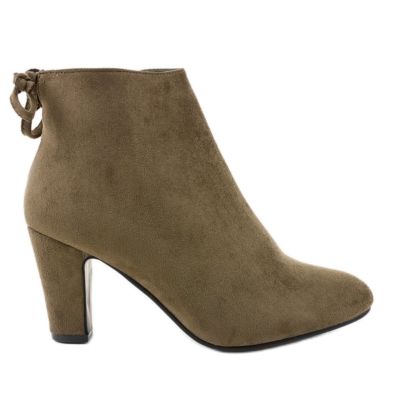 Botine din piele de căprioară verde pe stâlpul W852