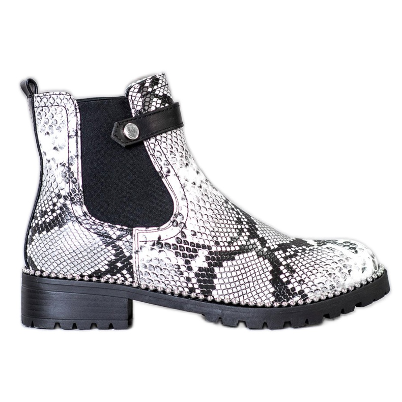 Seastar Cizme Chelsea cu imprimeu de șarpe alb multicolor Seastar Cizme Chelsea cu imprimeu de șarpe alb multicolor