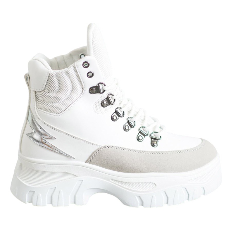 Seastar Cizme la modă cu dantelă alb