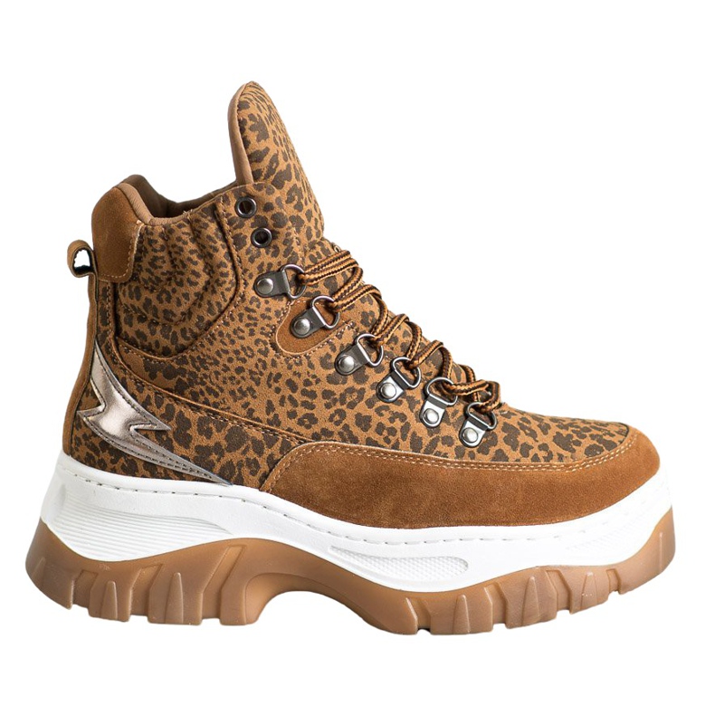 Seastar Cizme la modă cu dantelă maro Seastar Cizme la modă cu dantelă maro