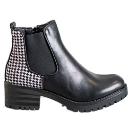 Seastar Cizme Chelsea Cu Model alb negru Seastar Cizme Chelsea Cu Model alb negru