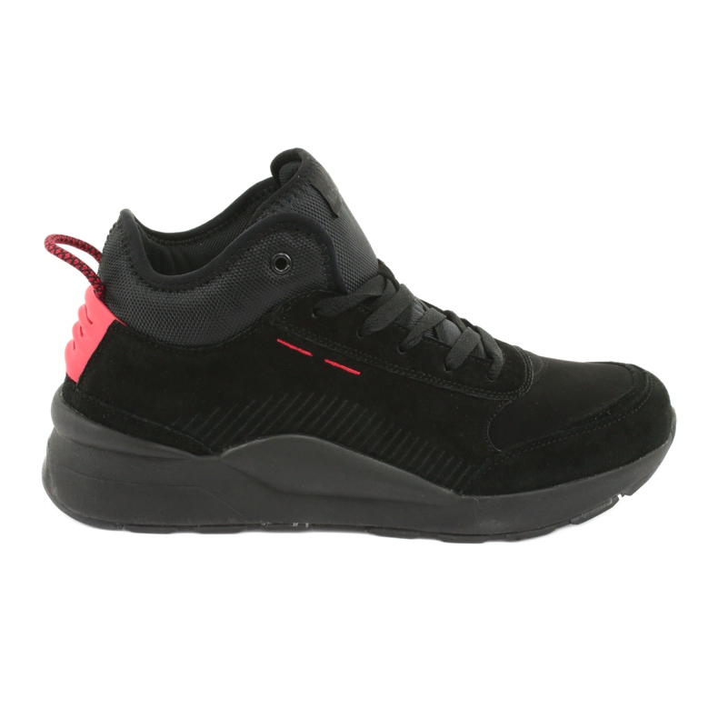 Pantofi sport pentru bărbați McKey High Black Suede 1068 negru