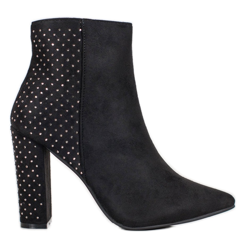 Seastar Ghete din piele de căprioară cu zirconiu cubic negru