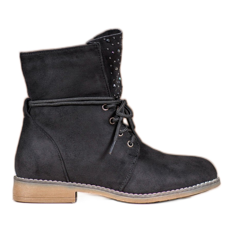 Cizme Cu Cristale negru