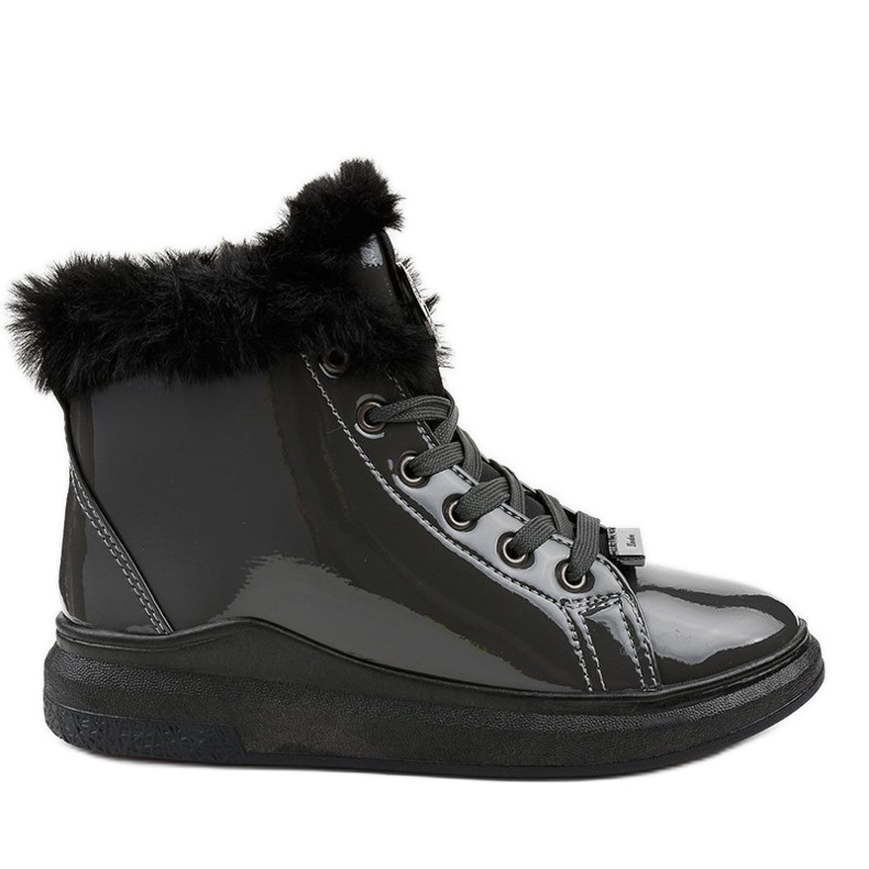 Adidași de culoare gri lăcuți TL135-7