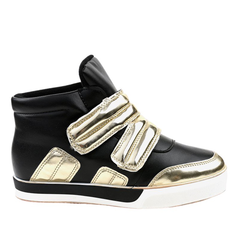 Adidași negri izolați pe pană GF-ZM26 negru Adidași negri izolați pe pană GF-ZM26 negru