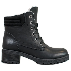 Goodin Cizme dantelate cu piele de oaie negru Goodin Cizme dantelate cu piele de oaie negru