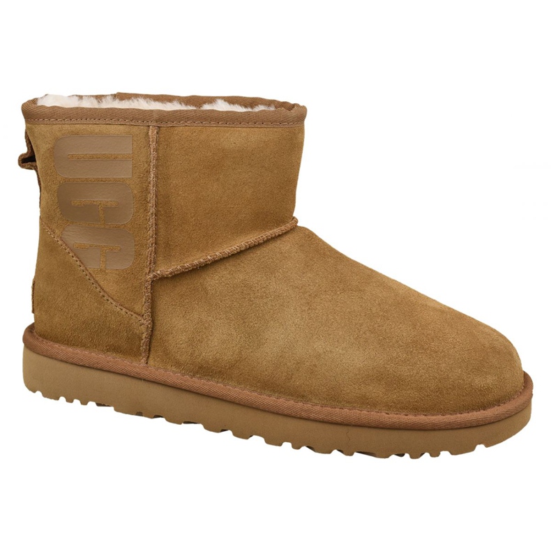 Încălțăminte Ugg Classic Mini Ugg Logo cu cauciuc W 1108231-CHE maro