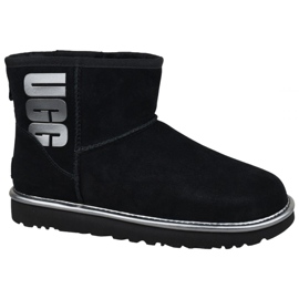 Pantofi Ugg Classic Mini Ugg Rubber Logo W 1110087-BMT negru