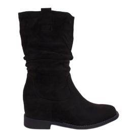Cizme negre pe un toc ascuns negru 9475 Negru