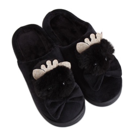 Papuci negri pentru femei negri DD112 Negru