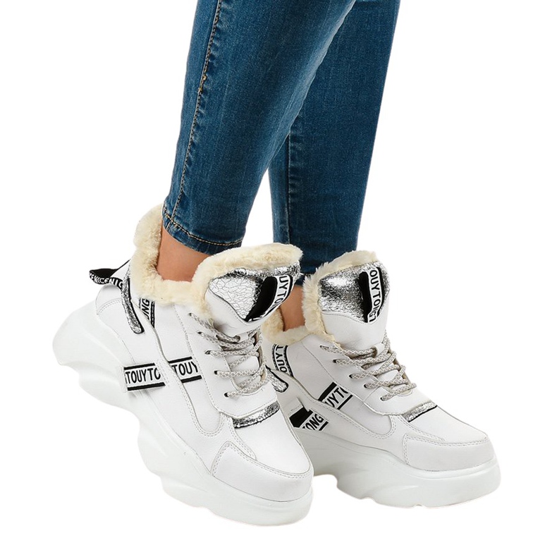 Adidași cu izolație albă pentru femei D80-31