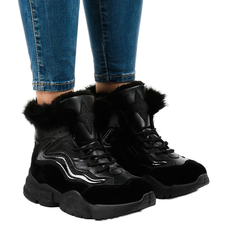 Adidași negri cu izolație LS-2062 negru