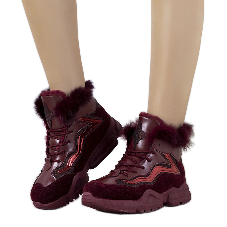 Adidași cald bordeaux LS-2062 roșu Adidași cald bordeaux LS-2062 roșu