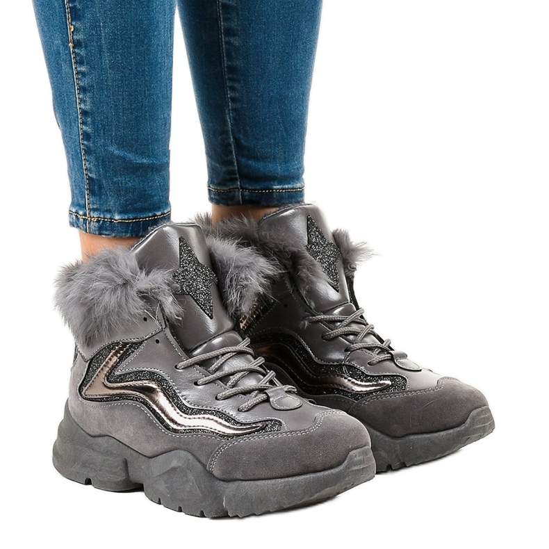 Adidași gri cald LS-2062