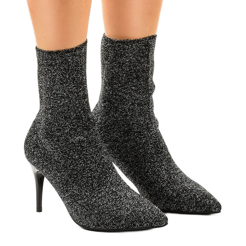 Ghete negre și argintii LL-103P negru gri