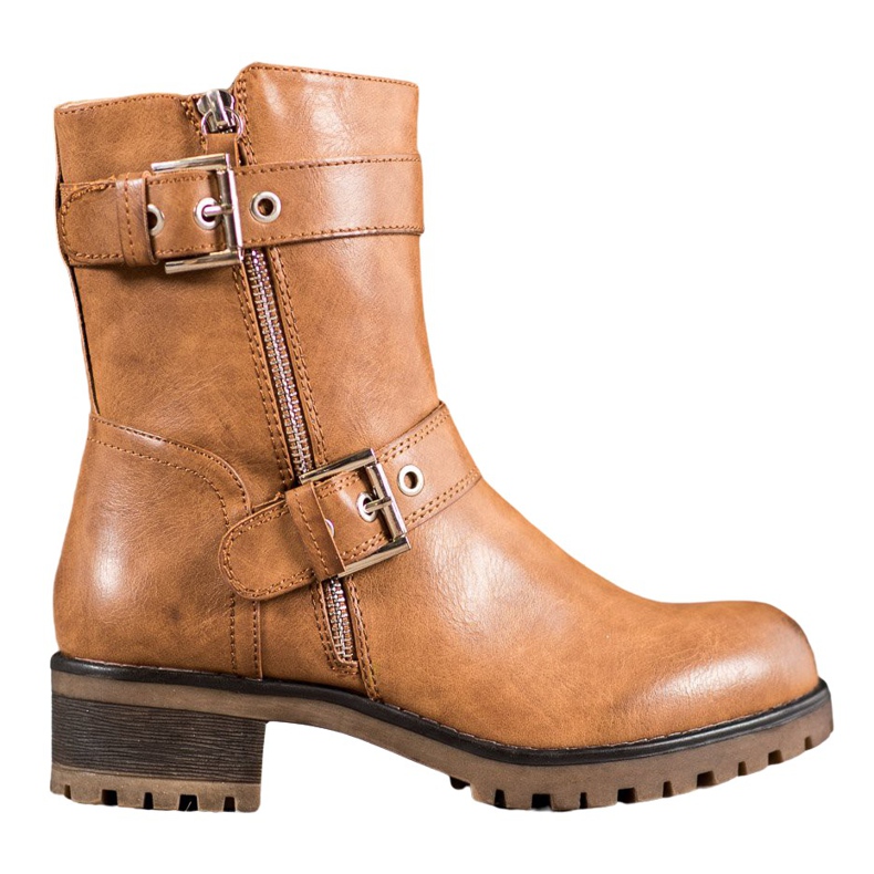 SHELOVET Muncitori cu fermoar ornamentat maro