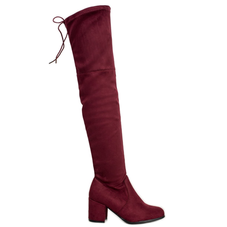 Ideal Shoes Cizme din piele de căprioară roșu