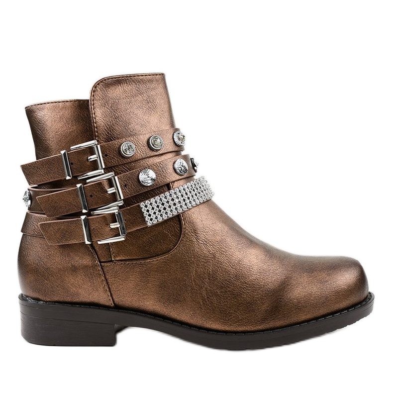 Cizme maro, bogat decorate LL179