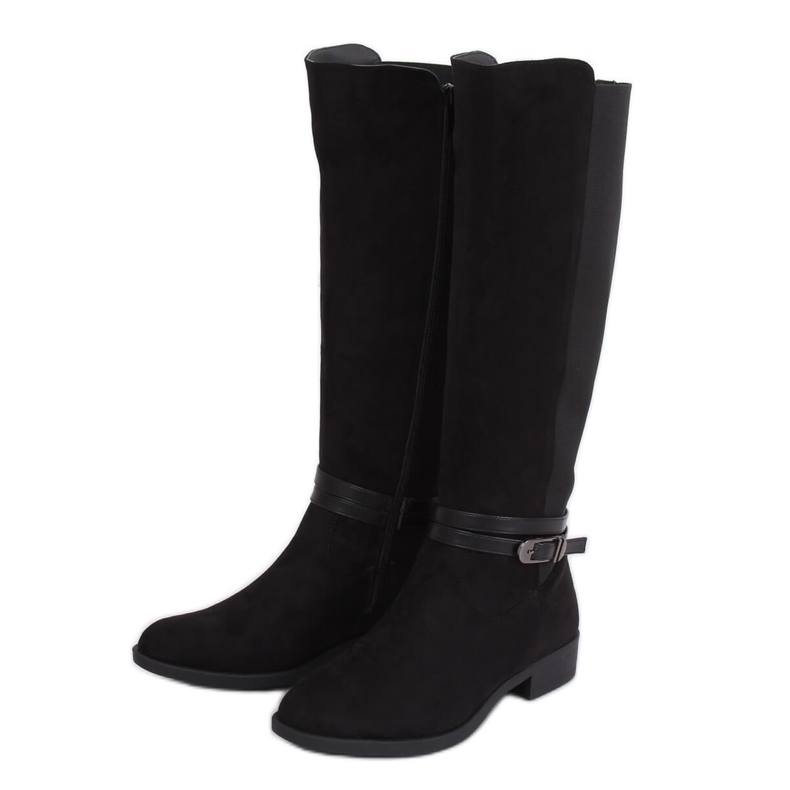 Cizme negre de călărie SP10 negre cu partea superioară flexibilă negru Cizme negre de călărie SP10 negre cu partea superioară flexibilă negru