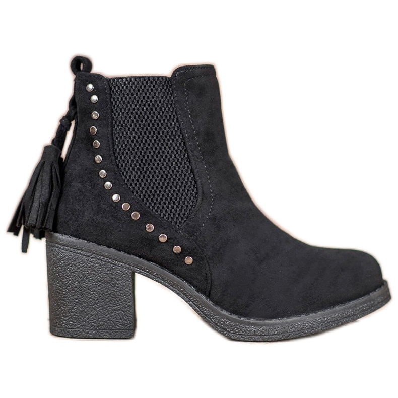 Small Swan Ghete Chelsea cu franjuri negru Small Swan Ghete Chelsea cu franjuri negru
