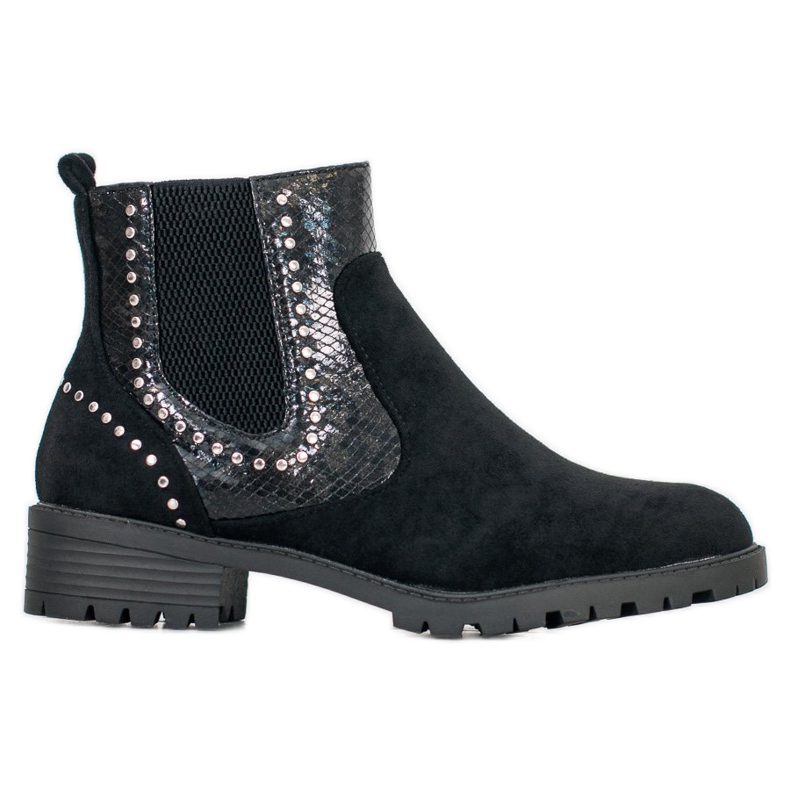 Small Swan Cizme Chelsea cu imprimeu de șarpe negru Small Swan Cizme Chelsea cu imprimeu de șarpe negru