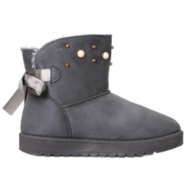 SHELOVET Mukluki cu margele gri