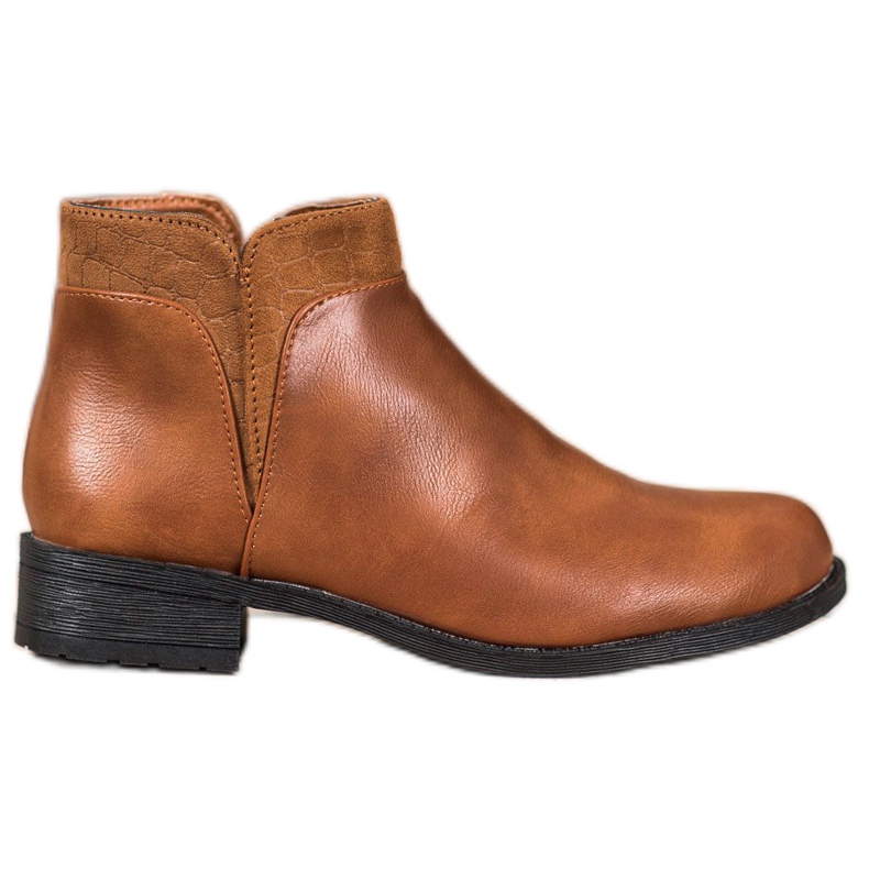 Small Swan Cizme casual de cămilă maro