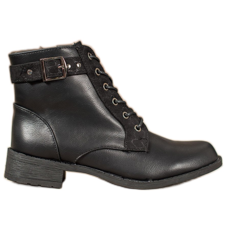 Small Swan Ghete clasice cu dantelă negru