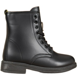 SHELOVET Cizme negre cu cordon negru SHELOVET Cizme negre cu cordon negru