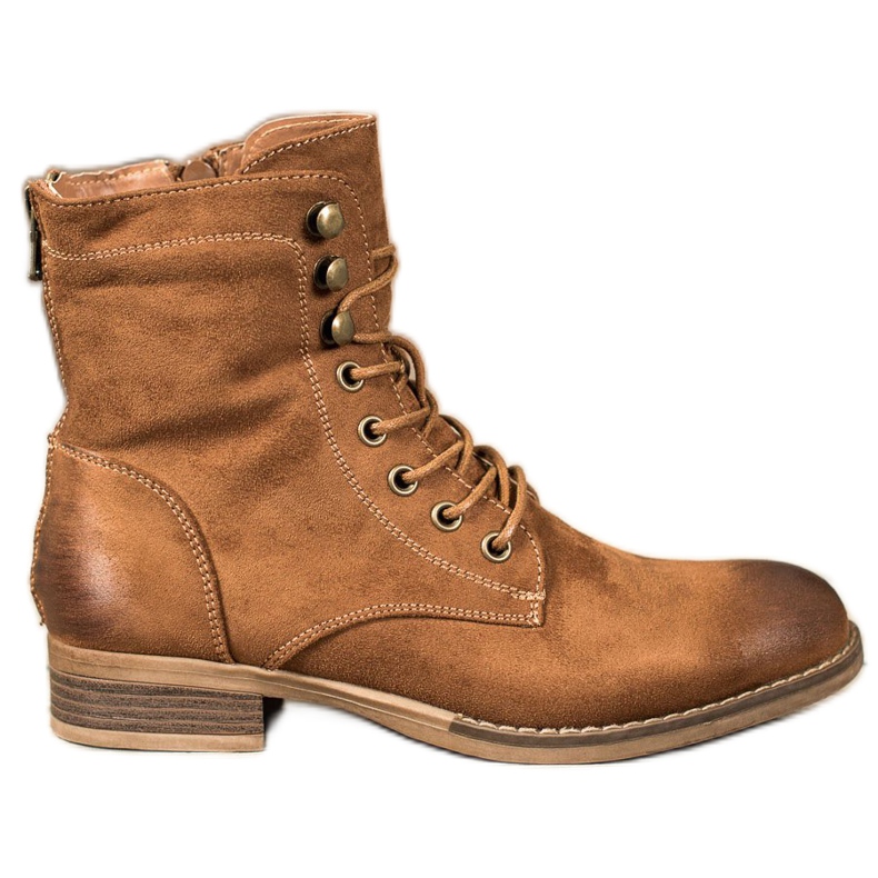 Goodin Trappere elegante din piele de căprioară maro