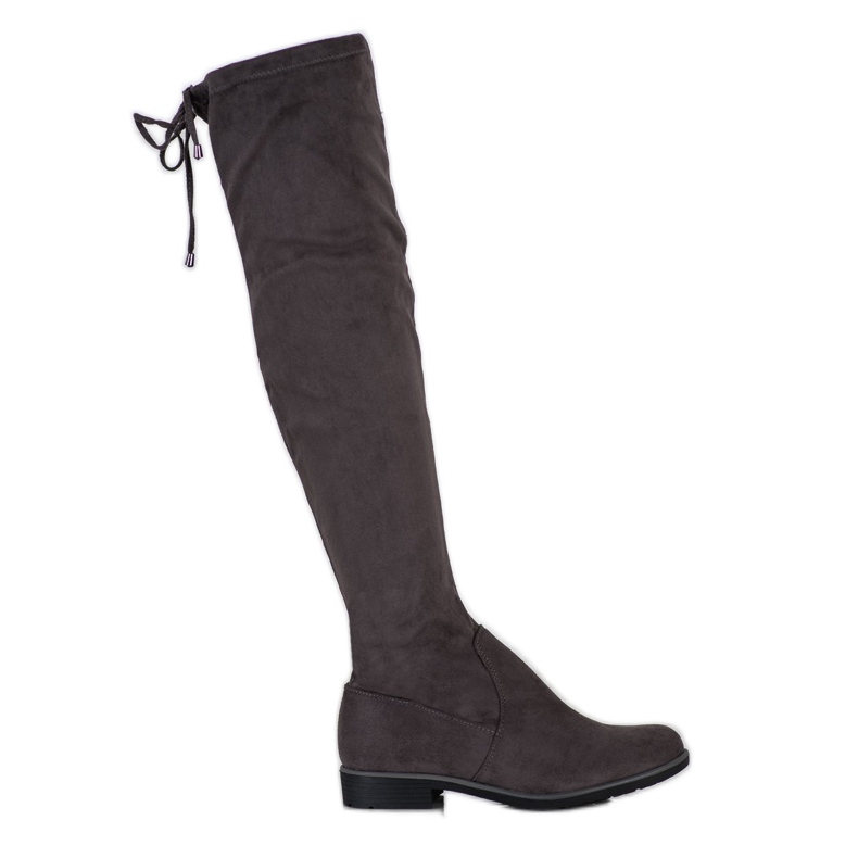 J. Star Cizme din piele de căprioară cu legătură gri