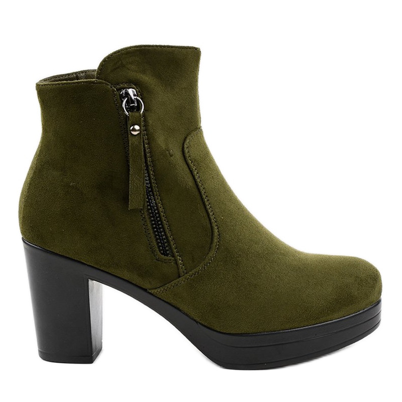 Tocuri înalte din piele de căprioară verde 8B882 Tocuri înalte din piele de căprioară verde 8B882