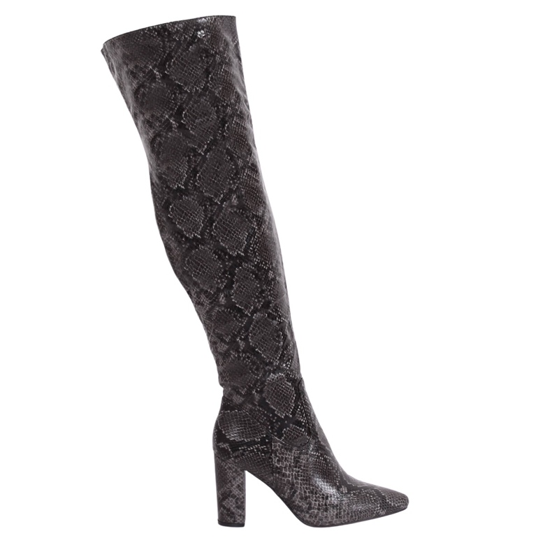 Cizme peste genunchi DA28 Black Snake negru multicolor