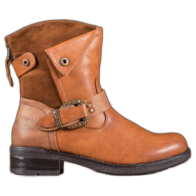 Super Me Cizme cu cataramă decorativă maro