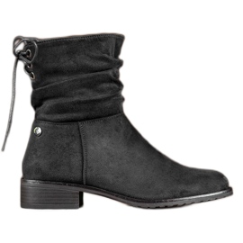 Flyfor Cizme din piele de căprioară pe toc plat negru Flyfor Cizme din piele de căprioară pe toc plat negru