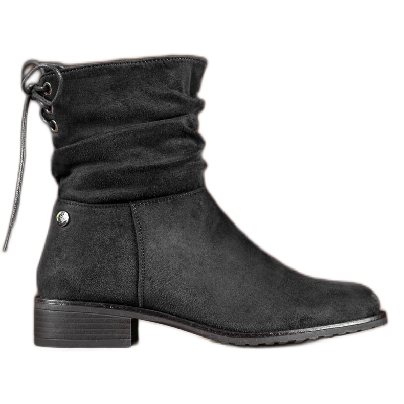 Flyfor Cizme din piele de căprioară pe toc plat negru Flyfor Cizme din piele de căprioară pe toc plat negru