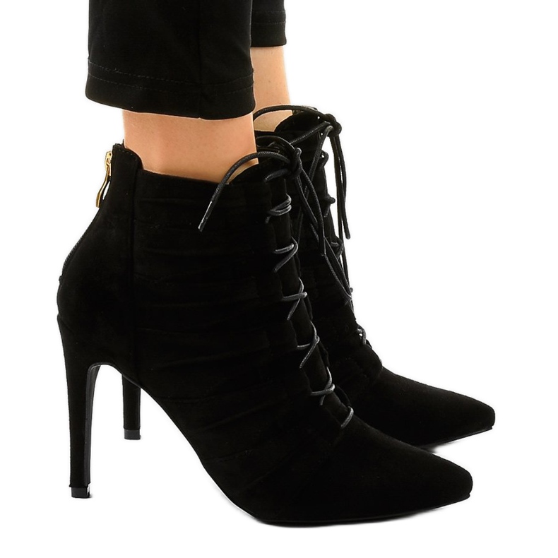 Cizme stiletto negre din piele de căprioară JA79 negru Cizme stiletto negre din piele de căprioară JA79 negru