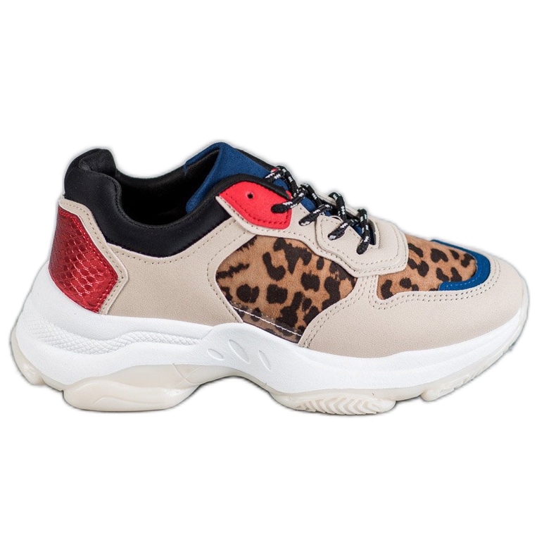 SHELOVET Adidași la modă cu imprimeu leopard maro multicolor