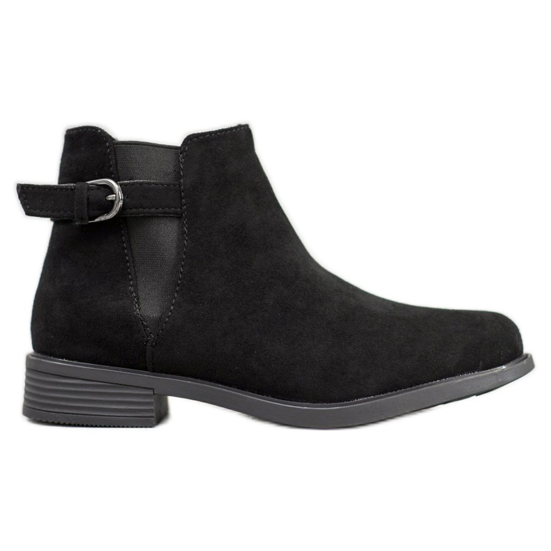 Ideal Shoes Ghete din piele de căprioară negru